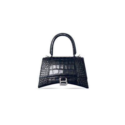 BALENCIAGA WOMEN'S HOURGLASS HANDBAG SMALL IN BLACK 5935461LR674000 (22.9*15*9.9cm)